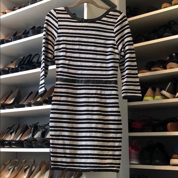 TART dress small, black/white with leather trim. - Picture 3 of 4